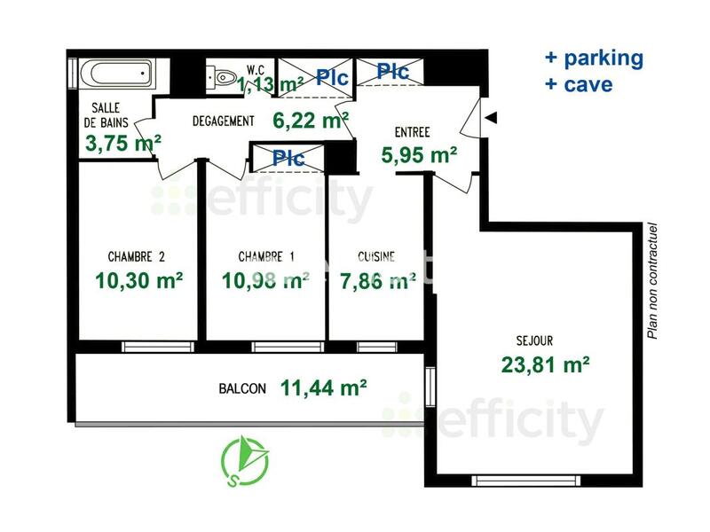 Appartement - 70 m² - 3 pièces