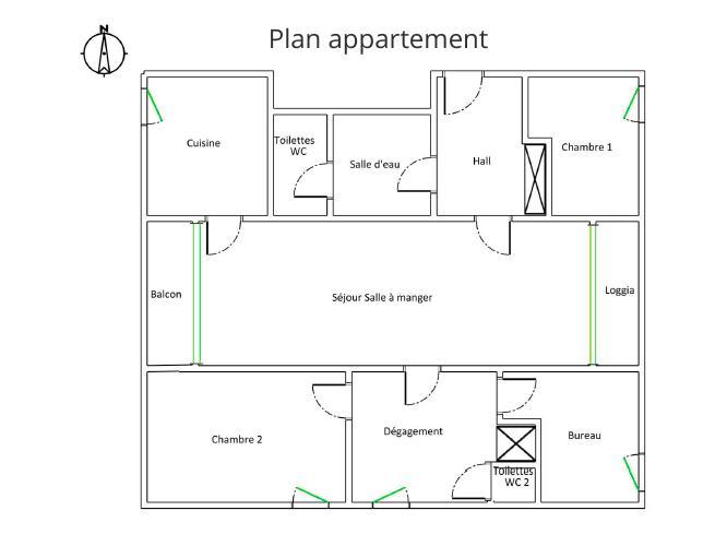 Appartement - 97 m² - 4 pièces