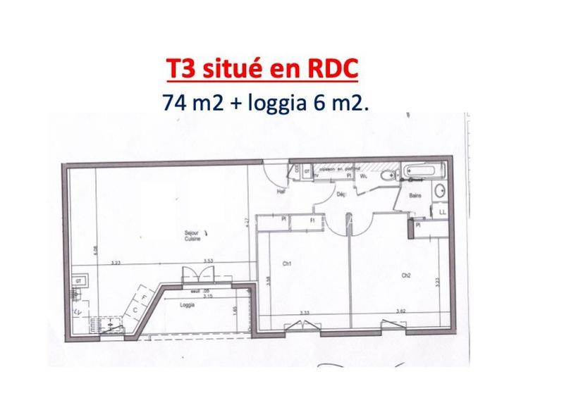 Appartement - 74 m² - 3 pièces