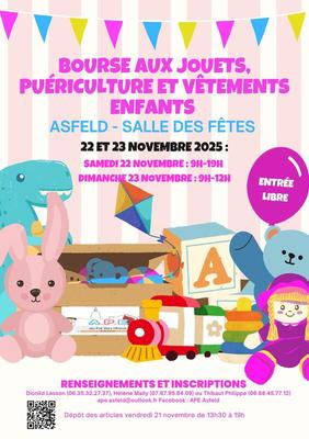Bourse aux jouets, puériculture et vêtements enfants