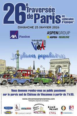 Les véhicules anciens jouent les stars lors de la  26e Traversée de Paris hivernale