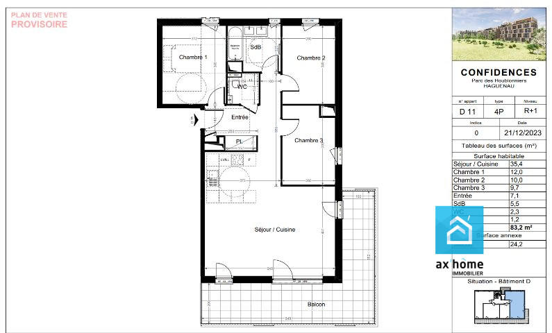 Appartement - 83 m² - 4 pièces