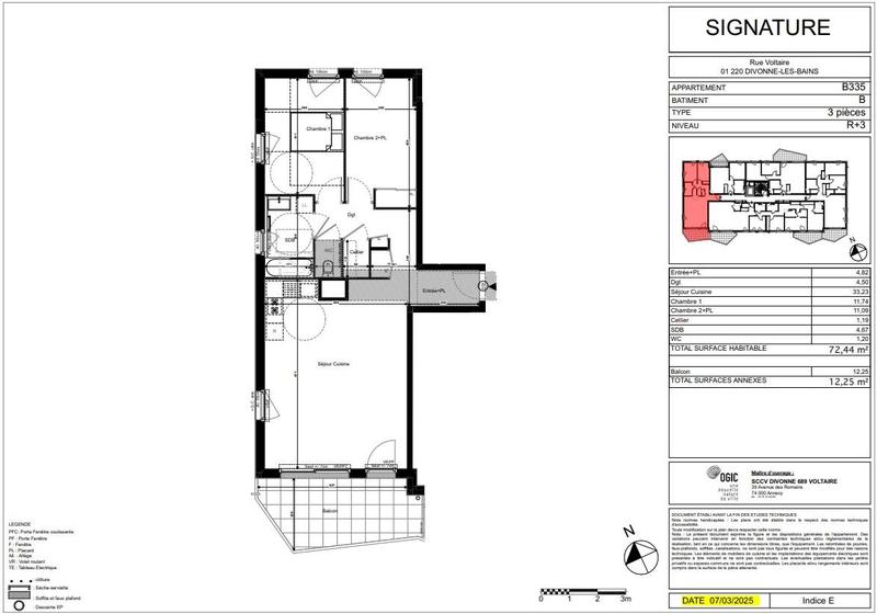 Appartement - 73 m² - 3 pièces