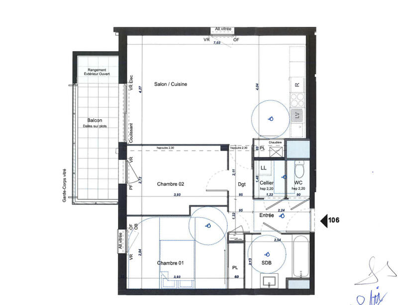 Appartement - 68 m² - 3 pièces