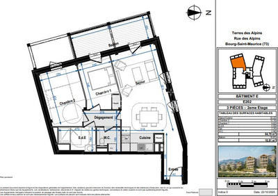 Appartement - 65 m² - 3 pièces