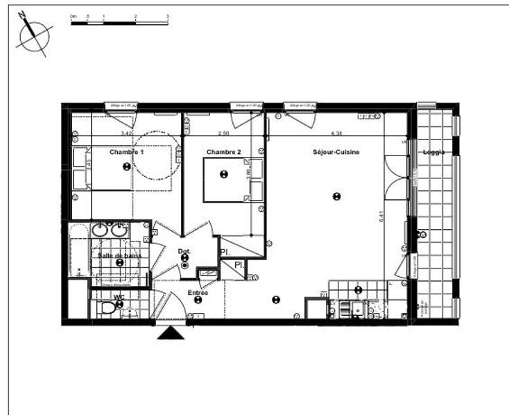 Appartement - 72 m² - 3 pièces