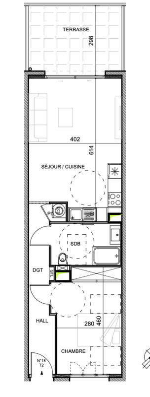 Appartement - 49 m² - 2 pièces