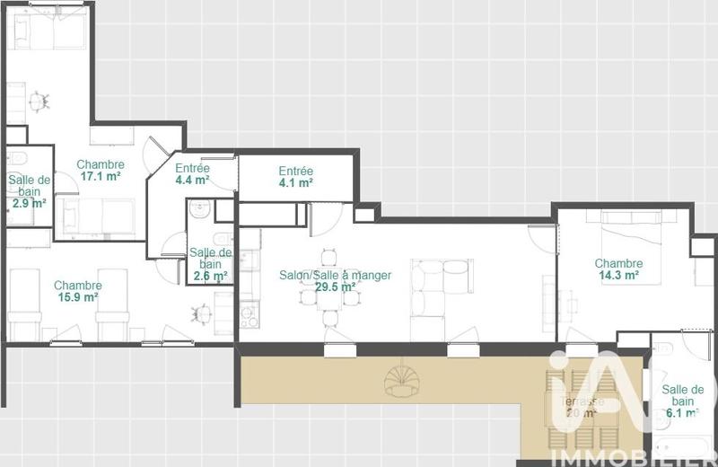 Appartement - 96 m² - 4 pièces