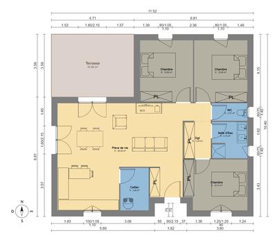 Maison - 84 m² - 4 pièces