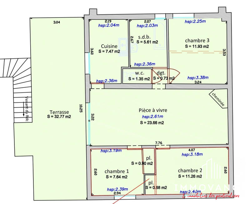 Appartement - 71 m² - 4 pièces