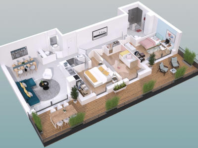 Appartement - 46 m² - 2 pièces