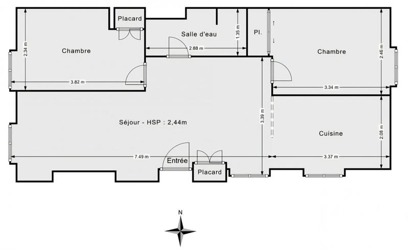 Appartement - 48 m² - 3 pièces