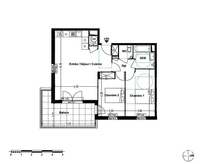 Appartement - 64 m² - 3 pièces