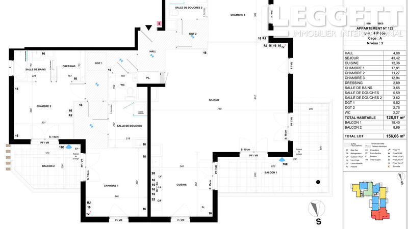 Appartement - 129 m² - 4 pièces