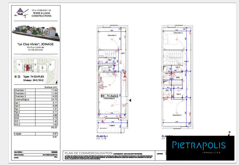 Duplex - 85 m² - 4 pièces