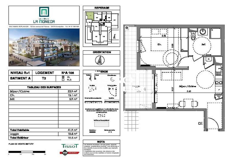 Appartement - 42 m² - 2 pièces