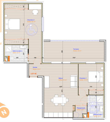 Appartement - 84 m² - 3 pièces