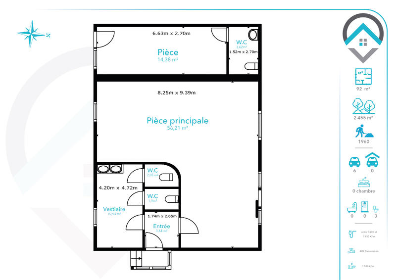 Villa - 92 m² - 3 pièces