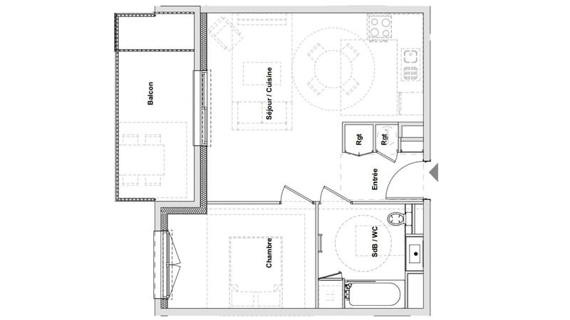 Appartement - 46 m² - 2 pièces