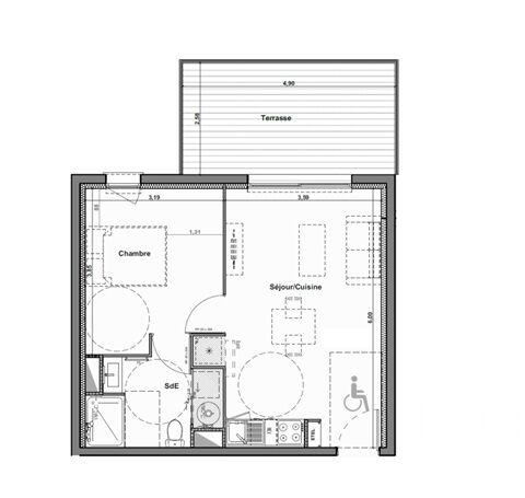 Appartement - 40 m² - 2 pièces