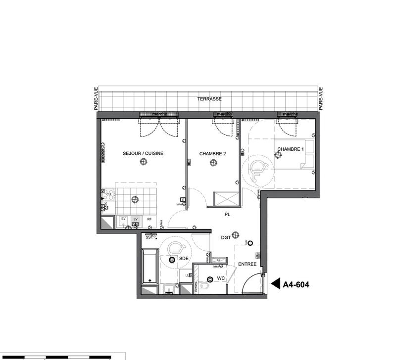 Appartement - 60 m² - 3 pièces