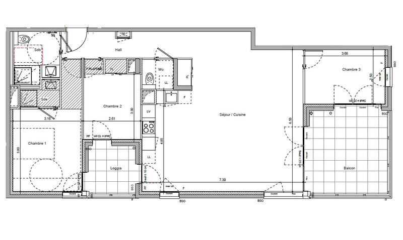 Appartement - 95 m² - 4 pièces