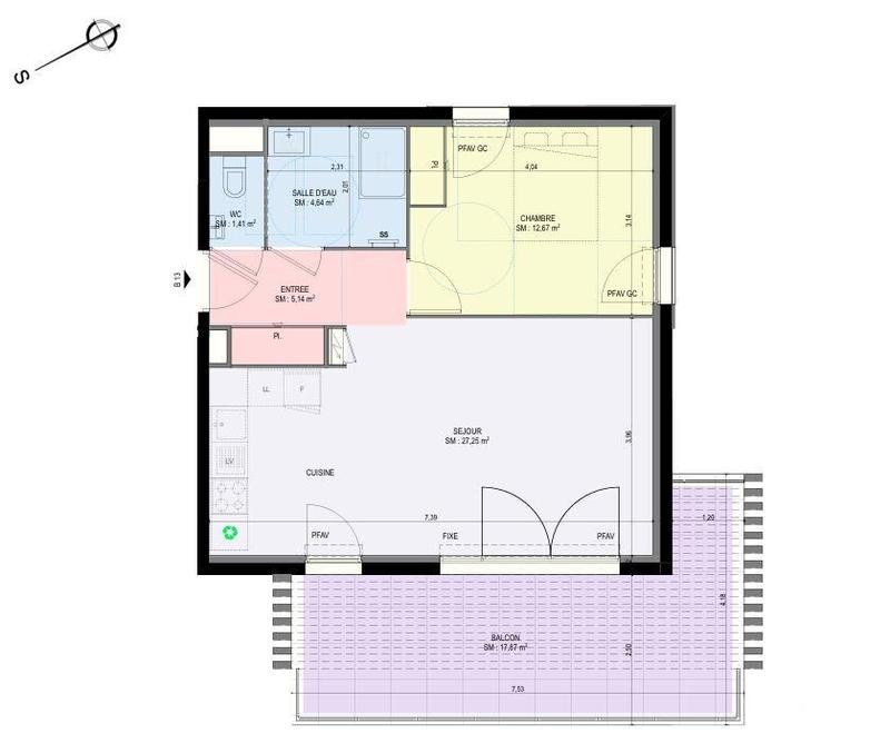 Appartement - 51 m² - 2 pièces