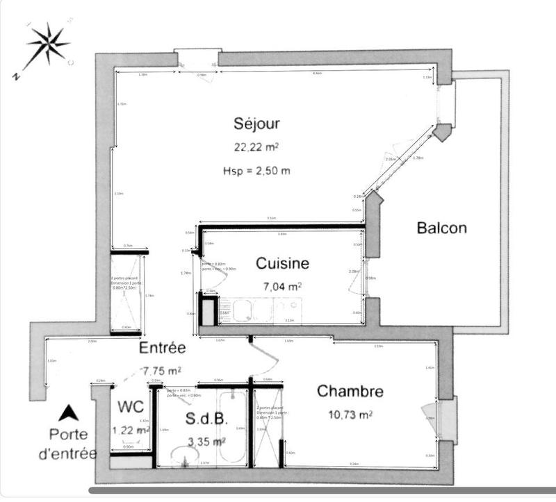 Appartement - 52 m² - 2 pièces
