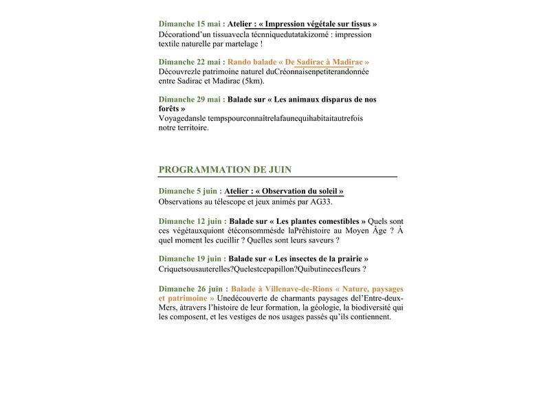 Dimanches découverte à la Maison du Patrimoine Naturel du Créonnais