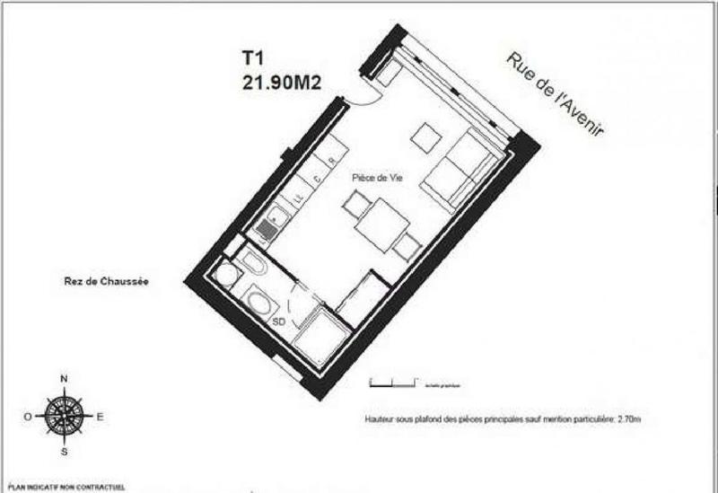 Studio - 22 m² - 1 pièce