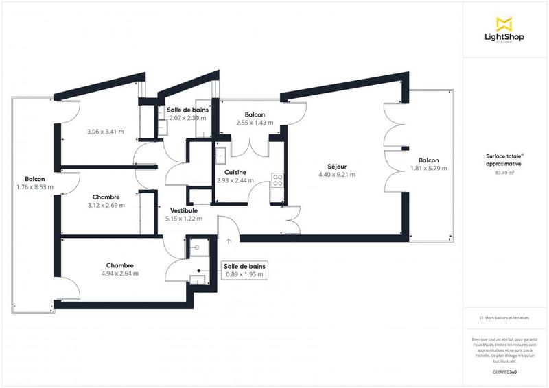 Appartement - 84 m² - 4 pièces