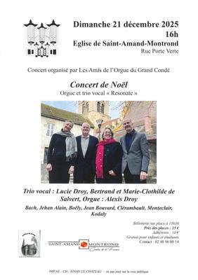 Concert de Noël Orgue et trio vocal &quot;Resonate&quot;