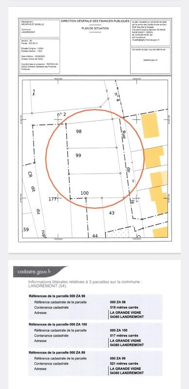 Terrain constructible - 1 556 m²