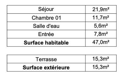 Appartement - 47 m² - 2 pièces