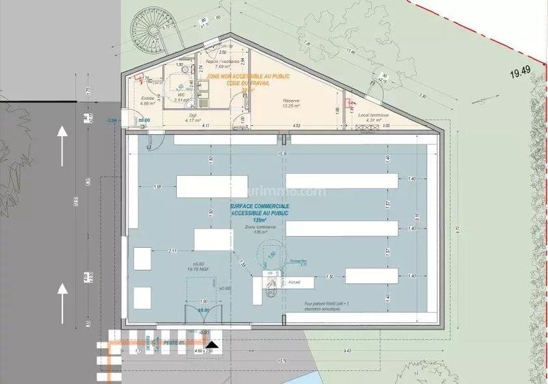 Bureau - 180 m² - 3 pièces