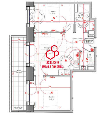 Appartement - 57 m² - 3 pièces