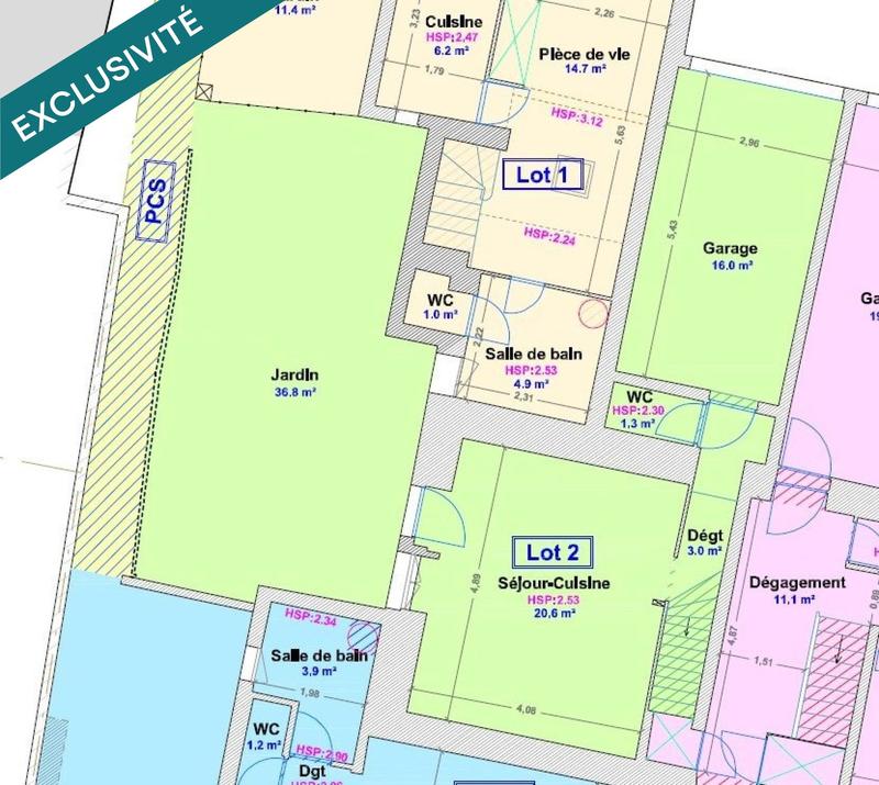 Appartement - 44 m² - 2 pièces