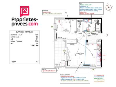 Appartement - 43 m² - 2 pièces