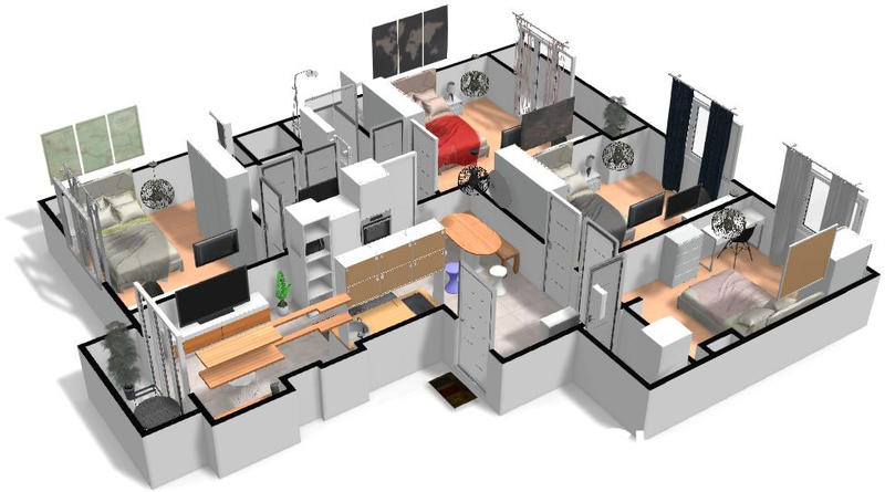 Chambre - 12 m² - 1 pièce