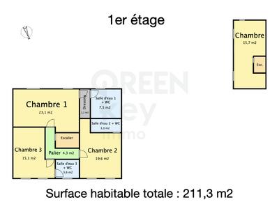 Maison - 211 m² - 7 pièces