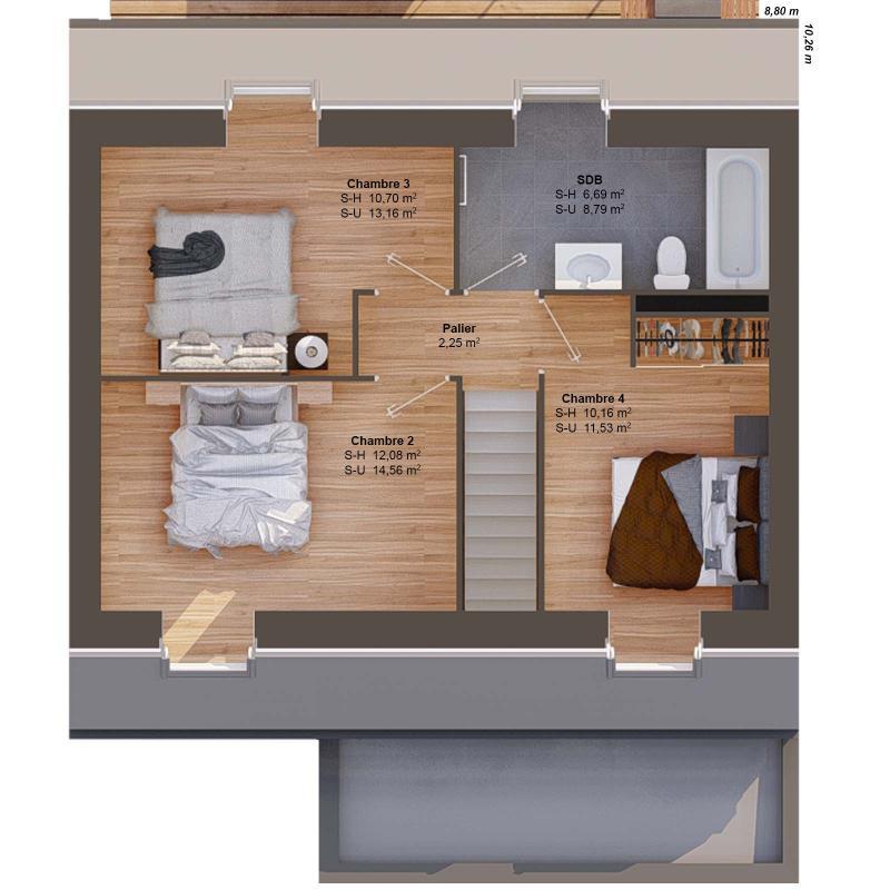 Maison - 107 m² - 6 pièces