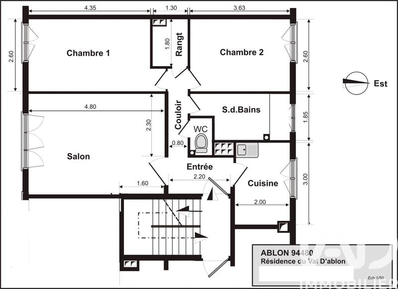 Appartement - 55 m² - 3 pièces