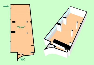 Fonds de commerce - 75 m²