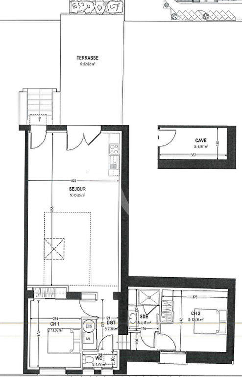 Appartement - 88 m² - 3 pièces