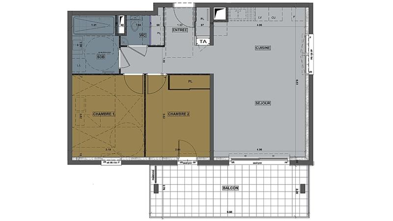 Appartement - 64 m² - 3 pièces