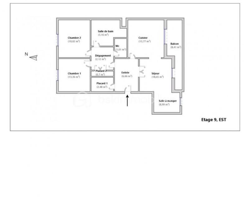 Appartement - 80 m² - 3 pièces