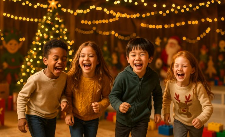 Village de Noël des enfants et patinoire
