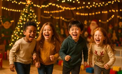 Village de Noël des enfants et patinoire