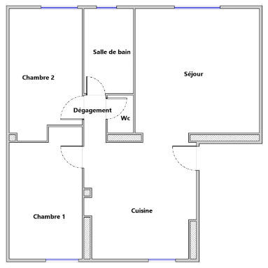 Appartement - 61 m² - 3 pièces