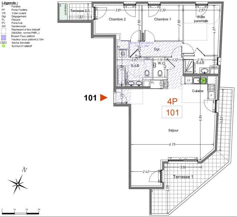 Appartement - 101 m² - 4 pièces